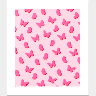 Pretty Pink Butterflies Posters and Art